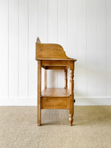 An English Country Pine Galleried Washstand or Console c1860