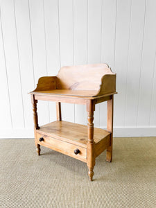 An English Country Pine Galleried Washstand or Console c1860