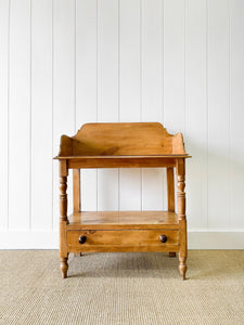 An English Country Pine Galleried Washstand or Console c1860