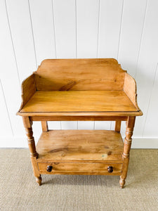 An English Country Pine Galleried Washstand or Console c1860