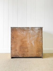 An Antique English Buttercream Painted Pine Chest of Drawers Dresser c1890