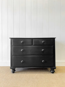 An Ebonized English Pine Chest of Drawers Dresser c1890