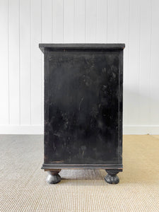 An Ebonized English Country Pine Buffet Sideboard