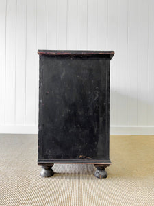 An Ebonized English Country Pine Buffet Sideboard