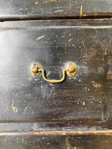 An Ebonized English Country Pine Buffet Sideboard