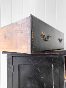 An Ebonized English Country Pine Buffet Sideboard