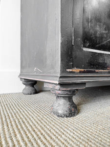 An Ebonized English Country Pine Buffet Sideboard