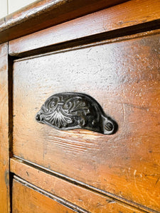 An Antique English Pine Chest of Drawers Dresser c1890