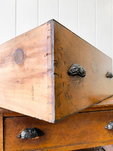 An Antique English Pine Chest of Drawers Dresser c1890