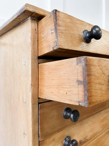 An English Pine Tabletop Chest of Drawers or Bank of Drawers Collectors Cabinet c1890
