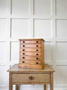 An English Pine Tabletop Chest of Drawers or Bank of Drawers Collectors Cabinet c1890