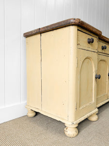 An Antique English Pine Painted Sideboard c1890
