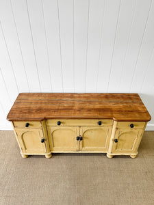 An Antique English Pine Painted Sideboard c1890