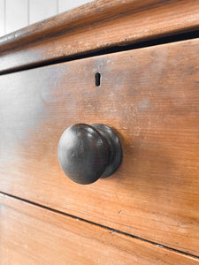 An Antique English Pine Chest of Drawers Dresser c1890