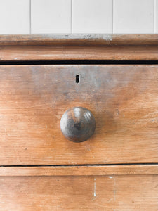 An Antique English Pine Chest of Drawers Dresser c1890