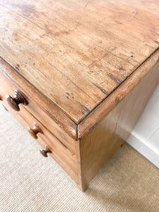 An Antique English Pine Chest of Drawers Dresser c1890