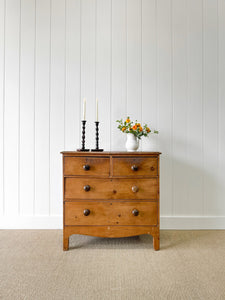 An Antique English Pine Chest of Drawers Dresser c1890
