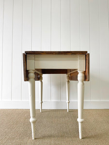 A Antique English Country Pine Drop Leaf Table c1890