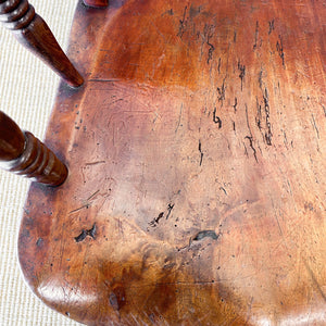 A Victorian Beech Slat Back Windsor Farmhouse Rocking Chair