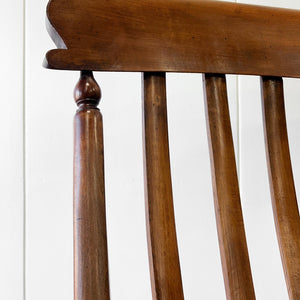 A Victorian Beech Slat Back Windsor Farmhouse Rocking Chair