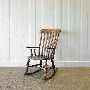 A Victorian Elm & Beech Farmhouse Rocking Chair