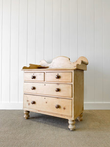 An Antique English Pine Chest of Drawers Dresser c1890
