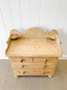 An Antique English Pine Chest of Drawers Dresser c1890
