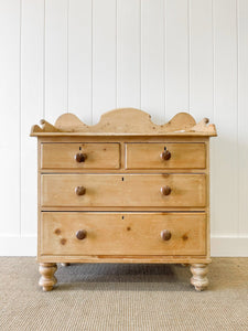 An Antique English Pine Chest of Drawers Dresser c1890