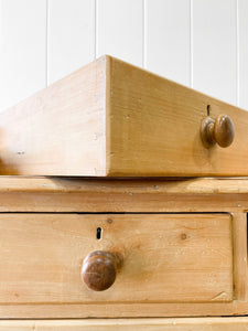 An Antique English Pine Chest of Drawers Dresser c1890
