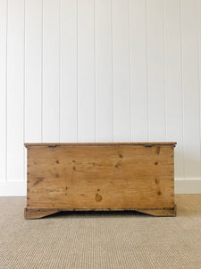 An English Pine Blanket Box or Toy Box Early 19th Century
