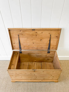 An English Pine Blanket Box or Toy Box Early 19th Century
