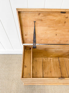 An English Pine Blanket Box or Toy Box Early 19th Century