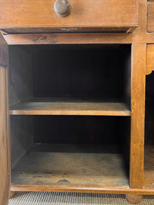 A Very Large Pine Welsh Dresser or Cupboard with Dog Kennel Center