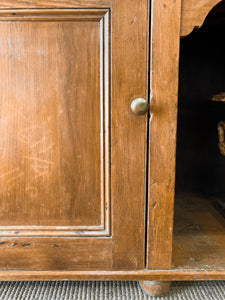 A Very Large Pine Welsh Dresser or Cupboard with Dog Kennel Center