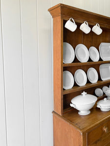A Very Large Pine Welsh Dresser or Cupboard with Dog Kennel Center