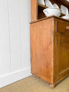 A Very Large Pine Welsh Dresser or Cupboard with Dog Kennel Center