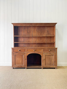 A Very Large Pine Welsh Dresser or Cupboard with Dog Kennel Center