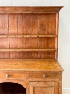 A Very Large Pine Welsh Dresser or Cupboard with Dog Kennel Center