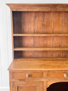 A Very Large Pine Welsh Dresser or Cupboard with Dog Kennel Center