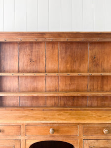 A Very Large Pine Welsh Dresser or Cupboard with Dog Kennel Center