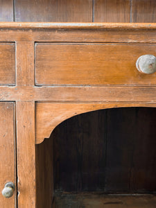 A Very Large Pine Welsh Dresser or Cupboard with Dog Kennel Center