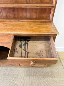 A Very Large Pine Welsh Dresser or Cupboard with Dog Kennel Center