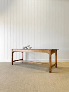 A Rustic English Almost 7ft Dining Harvest Table