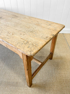 A Rustic English Almost 7ft Dining Harvest Table