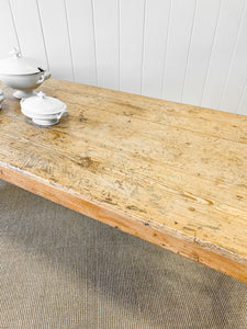 A Rustic English Almost 7ft Dining Harvest Table
