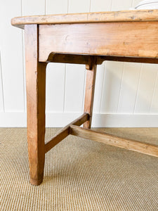 A Rustic English Almost 7ft Dining Harvest Table