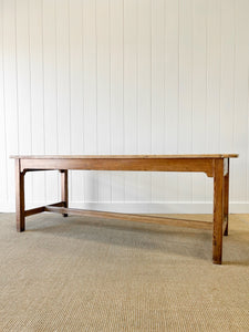 A Rustic English Almost 7ft Dining Harvest Table