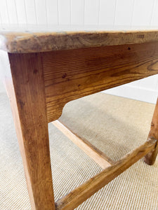 A Rustic English Almost 7ft Dining Harvest Table
