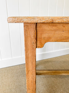 A Rustic English Almost 7ft Dining Harvest Table