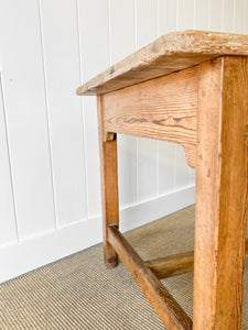 A Rustic English Almost 7ft Dining Harvest Table